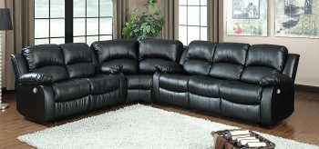 Cranley Motion Sectional Sofa 9700BLK in Black by Homelegance [HESS-9700BLK Cranley]