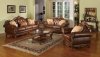 Becky Traditional Sofa in Leather & Fabric w/Optional Items