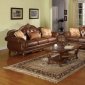 Becky Traditional Sofa in Leather & Fabric w/Optional Items