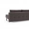 Dual Sofa Bed in Brown Fabric w/Chrome Legs