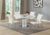 Nora Dining Table 5Pc Set in White by Chintaly