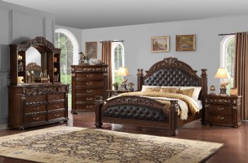 Aspen Bedroom Set 5Pc in Walnut & Black w/Options [ADBS-Aspen Walnut]