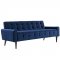 Delve Sofa in Navy Velvet Fabric by Modway w/Options