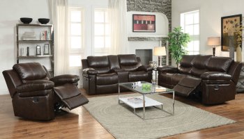 Xenos Motion Sofa 52140 in Dark Brown Leather-Aire by Acme [AMS-52140 Xenos]