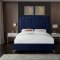 Eclipse Bed in Navy Velvet Fabric by Meridian w/Options