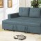 F6532 Convertible Sofa Bed in Blue Grey Fabric by Boss