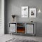 Yonit Electric Fireplace Media Console in Silver