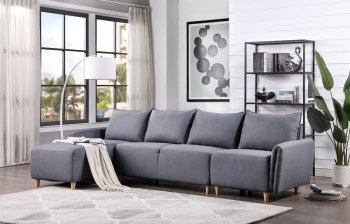 Marcin Sectional Sofa 51830 in Gray Fabric by Acme [AMSS-51830 Marcin]