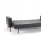 Cassius Sofa Bed in Black Leatherette w/Oak Legs by Innovation