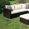 Abion Patio Sectional w/Ottoman CM-OS1821IV in Ivory & Espresso