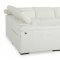 Palinuro Power Motion Sectional Sofa in White Full Leather - VIG