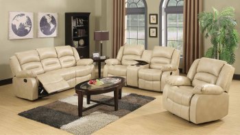 9173/9243 Reclining Sofa in Cream Bonded Leather w/Options [EGS-9173-9243]