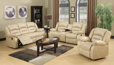 9173/9243 Reclining Sofa in Cream Bonded Leather w/Options