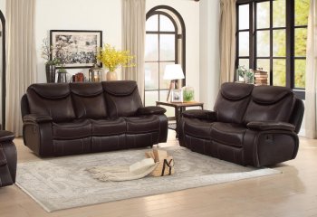 Verkin Recliner Sofa 8258 in Dark Brown by Homelegance w/Options [HES-8258-Verkin]