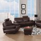 Brown Leather Modern Sofa & Loveseat Set w/Options