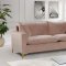 Naomi Sofa 633 in Pink Velvet Fabric by Meridian w/Options