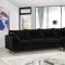 Naomi Sectional Sofa 636 in Black Velvet Fabric by Meridian