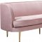 Vivian Sofa 694 in Pink Velvet Fabric by Meridian w/Options