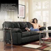 Black Microfiber Casual Sofa & Loveseat Set by Ashley Design