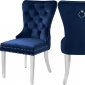 Carmen Dining Chair 743 Set of 2 Navy Velvet Fabric by Meridian