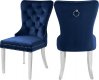 Carmen Dining Chair 743 Set of 2 Navy Velvet Fabric by Meridian