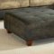 Two-Tone Kalahari Ash Fabric Modern Sectional Sofa w/Ottoman