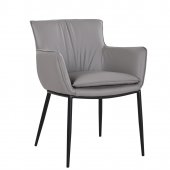 Kani Dining Armchair Set of 2 in Gray Leather by J&M