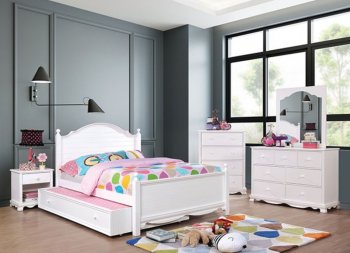 Dani 4Pc Youth Bedroom Set CM7159WH in White w/Options [FAKB-CM7159WH-Dani]