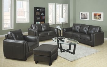 504461 Sawyer Sofa in Charcoal Bonded Leather by Coaster [CRS-504461 Sawyer]