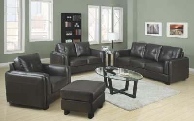 504461 Sawyer Sofa in Charcoal Bonded Leather by Coaster