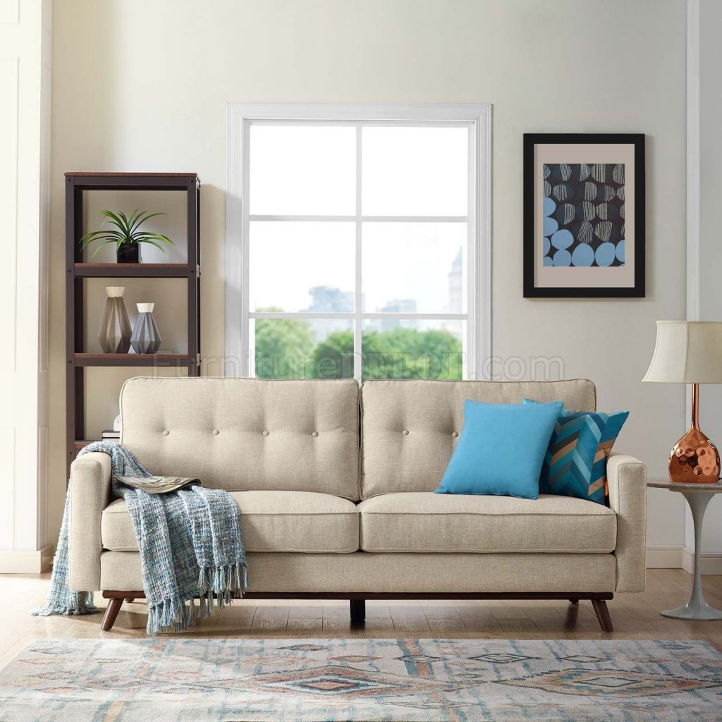 Prompt Sofa in Beige Fabric by Modway - Click Image to Close