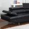 4000 Sectional Sofa in Black Bonded Leather by Elegant Home