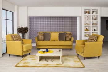 Bellina Sofa Bed in Mustard Fabric by Casamode w/Options [CMSB-Bellina Diamond Mustard]