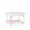 Canty Coffee Table 3PC Set 81860 in White w/Rose Gold Color Base