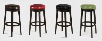 Choice of Color Bycast Leather Set of 2 Swivel Barstools [ARBA-MBS-450-Backless]