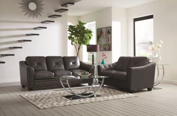 Avison Sofa 505291 in Grey Leatherette by Coaster w/Options [CRS-505291 Avison]