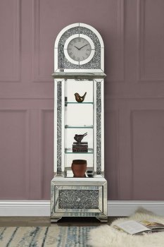 Noralie Grandfather Clock AC00353 in Mirror w/LED by Acme [AMGC-AC00353 Noralie]