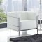 Charles Grande Sofa in White Leather by Modway w/Options