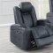 F86329 Power Recliner Sofa in Ink Blue Leatherette by Poundex