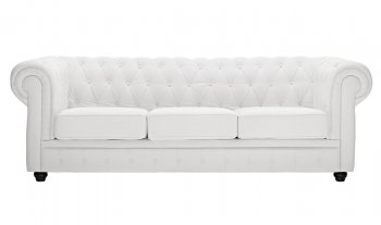 Chesterfield Sofa in White Leather by Modway w/Options [MWS-Chesterfield White]