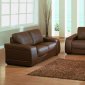 Brown Leather Living Room Set with Optional Pull-Out Bed