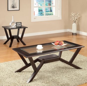 701818 3Pc Coffee Table Set in Cappuccino by Coaster [CRCT-701818]