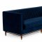 Miramar Sofa in Blue Velvet Fabric by VIG