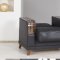 Almira Sectional Sofa in Black Leatherette by Casamode