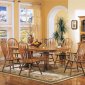 Medium Warm Oak Finish Classic Dining Table w/Optional Items