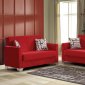 Donatella Sofa Bed in Red Fabric by Casamode w/Options