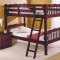 Dark Cherry Finish Contemporary Twin Bunk Bed