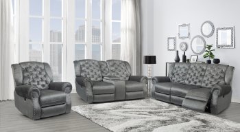 Grace Power Motion Sofa in Pewter by Global w/Options [GFS-Grace Intrigue Pewter]