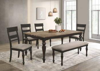 Bridget Dining Set 5Pc 108221 in Brown & Charcoal by Coaster [CRDS-108221 Bridget]