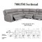 70815M Power Reclining Sectional Sofa in Gray Leather by J&M